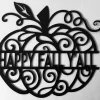 Happy Fall Y'all Pumpkin Metal Sign - Pumpkin Metal Sign - Christmas Gifts - Farmhouse Decor - Fall Decor - Autumn Decor - Gifts For Her