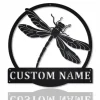 Personalized Dragonfly Monogram Metal Sign Art, Metal Wall Art Custom, Dragonfly Metal Sign, Housewarming Outdoor Metal Sign