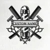Custom Barber Hair Salon Shop Metal Wall Art, Personalized Hair And Nail Hair Shop Name Sign Decoration, Hairstyle Salon Home Decor