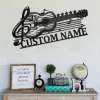 Custom Guitar Musical Metal Wall Art, Personalized Guitar Name Sign Decoration For Room, Guitar Home Decor, Custom Guitar, Guitar Lover Gift