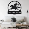 Custom Indian Riding A Horse Metal Wall Art, Personalized Indian Riding Name Sign Decoration For Room, Indian Riding Home Decor