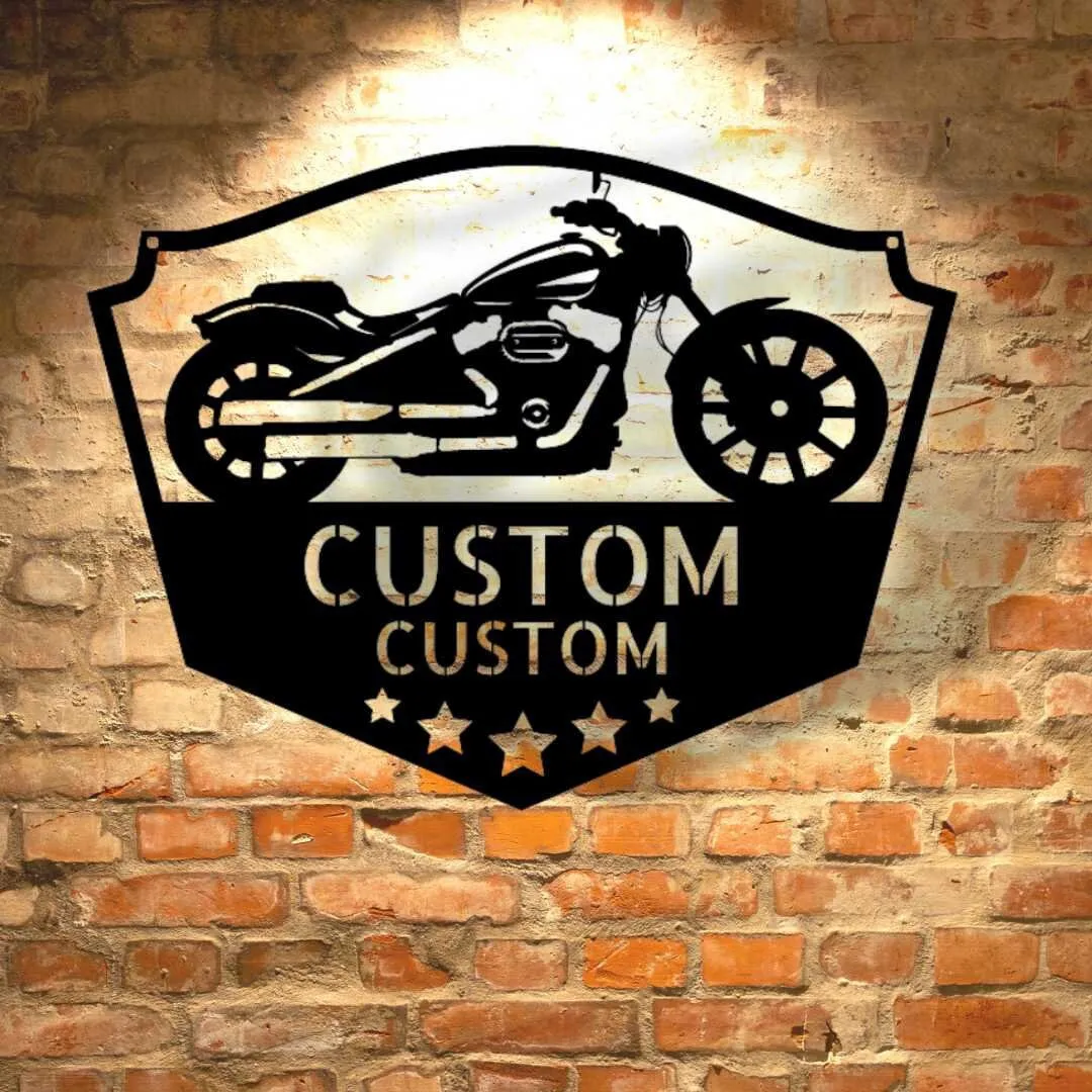 il_fullxfull.3464249328_9shs.webp Custom Garage Sign, Personalized Sign, Steel Garage Tool Sign, Gift For Garage Owner Chopper Shop Monogram - Steel Sign
