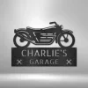 Custom Garage Sign, Personalized Sign, Steel Garage Tool Sign, Gift For Garage Owner Motorcycle Adventure Monogram - Steel Sign