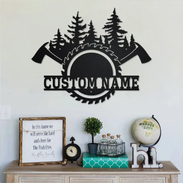 Custom Lumberjack Metal Wall Art, Personalized Lumberjack Name Sign Decoration For Room, Lumberjack Home Decor, Custom Lumberjack