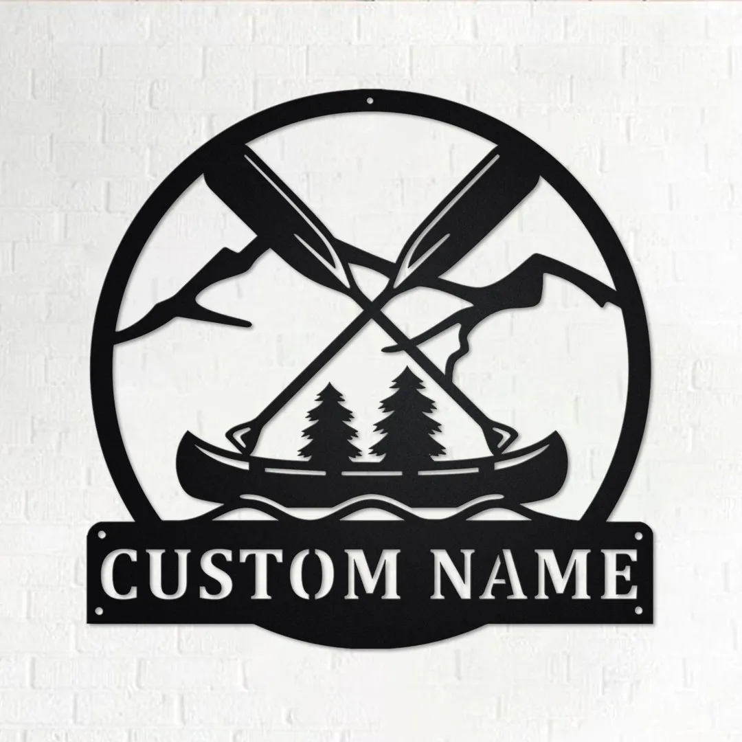 il_fullxfull.3468436841_9w6v.webp Custom Outdoor Canoeing Metal Wall Art, Personalized Canoeing Name Sign Decoration For Room, Canoeing Home Decor, Custom Canoeing, Camping