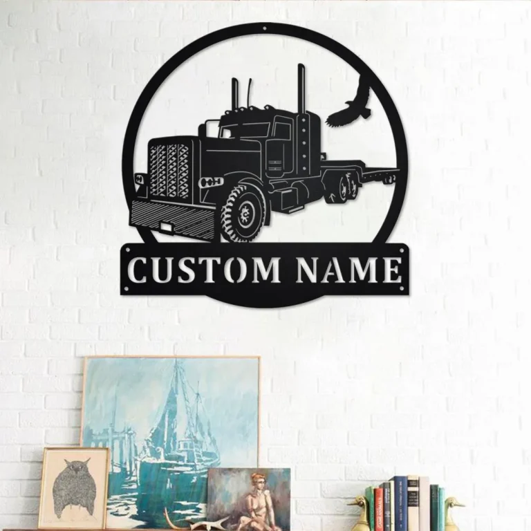 Custom Semi Truck Metal Wall Art, Personalized Semi Truck Name Sign Decoration For Room, Semi Truck Home Decor, Custom Semi Truck,semi Truck