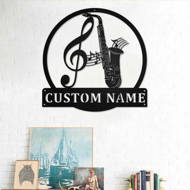 Custom Saxophone Metal Wall Art, Personalized Saxophone Name Sign Decoration For Room, Saxophone Home Decor, Custom Saxophone, Saxophone