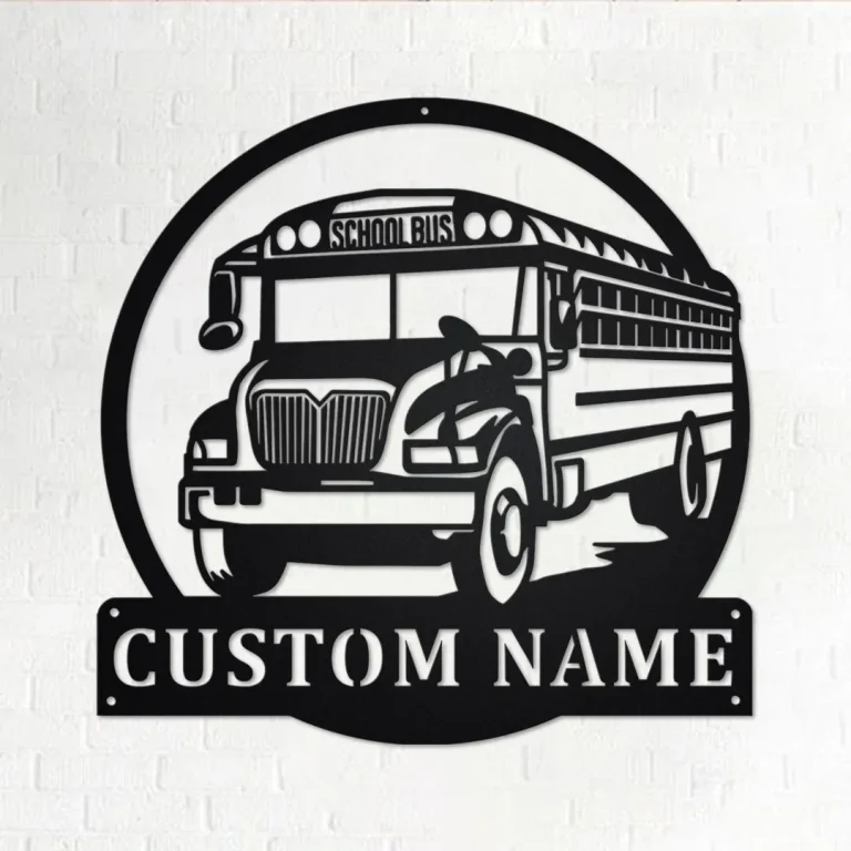 Custom School Bus Metal Wall Art, Personalized Bus Driver Name Sign Decoration For Room, School Bus Home Decor, Custom Bus Driver,school Bus