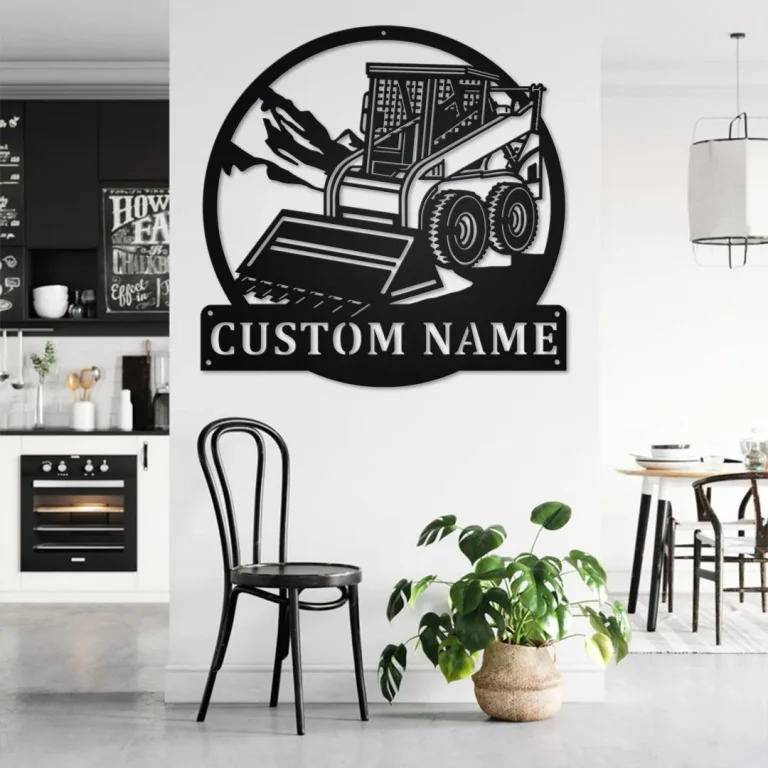 Custom Skid Steer Loader Metal Wall Art, Personalized Skid Steer Loader Name Sign Decoration For Room, Skid Steer Loader Home Decor
