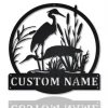 Personalized Herons Bird Monogram Metal Sign Art, Custom Herons Bird Metal Sign, Herons Bird Lover Sign Decoration For Living Room