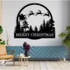 Christmas Metal Sign - Merry Christmas - Christmas Decor - Santa Metal Decor - Welcome Sign - Family Room Sign - Sister's Gift -winter Decor