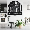 Custom Us Flag Reindeer Metal Wall Art, Personalized Reindeer Name Sign Decoration For Room, Reindeer Home Decor, Custom Reindeer, Reindeer