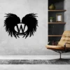 Personalized Metal Angel Wings Name Sign, Metal Wall Art