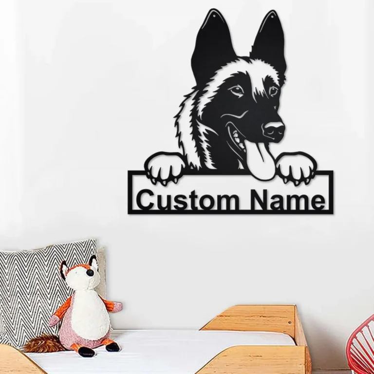 Custom Malinois Dog Metal Wall Art, Personalized Malinois Name Sign Decoration For Room, Malinois Home Decor, Custom Malinois Dog, Dog Lover