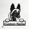 Custom Malinois Dog Metal Wall Art, Personalized Malinois Name Sign Decoration For Room, Malinois Home Decor, Custom Malinois Dog, Dog Lover