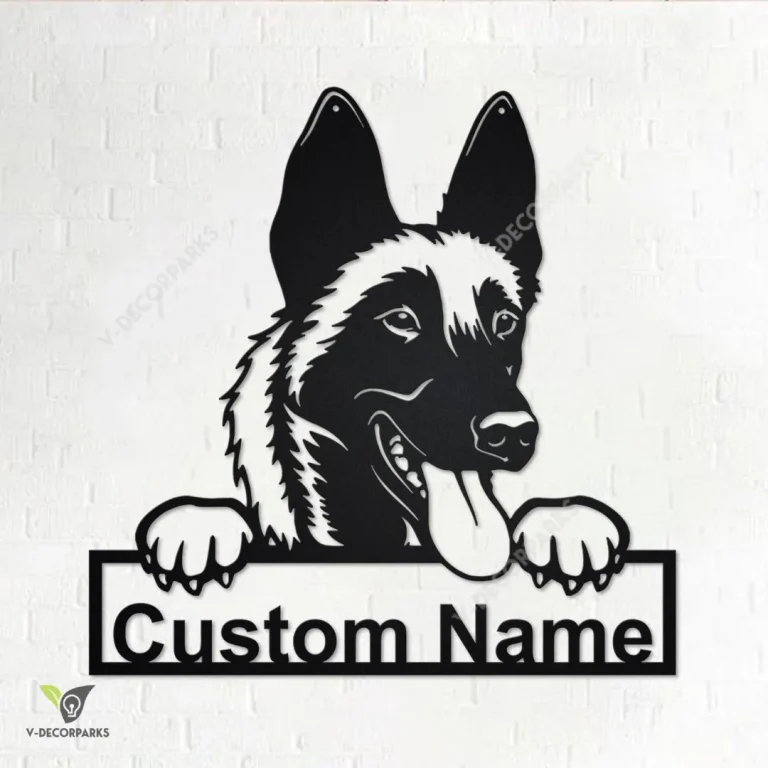 Custom Malinois Dog Metal Wall Art, Personalized Malinois Name Sign Decoration For Room, Malinois Home Decor, Custom Malinois Dog, Dog Lover