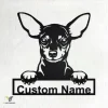 Custom Miniature Pinscher Dog Metal Wall Art, Personalized Miniature Pinscher Name Sign Decoration For Room, Miniature Pinscher Home Decor
