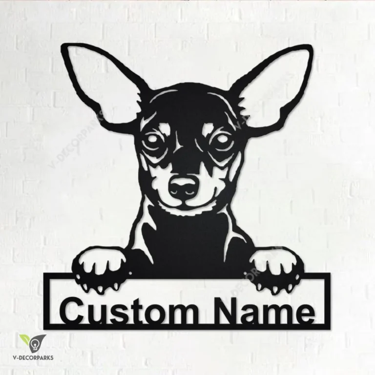 Custom Miniature Pinscher Dog Metal Wall Art, Personalized Miniature Pinscher Name Sign Decoration For Room, Miniature Pinscher Home Decor