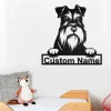 Custom Miniature Schnauzer Dog Metal Wall Art, Personalized Miniature Schnauzer Name Sign Decoration For Room,miniature Schnauzer Home Decor