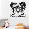 Custom Papillon Dog Metal Wall Art, Personalized Papillon Name Sign Decoration For Room, Papillon Metal Home Decor, Custom Dog, Papillon Dog