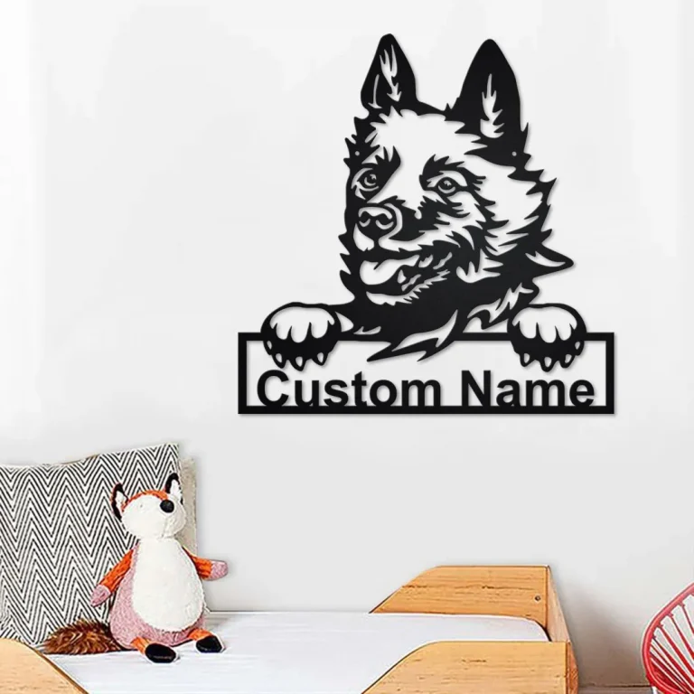 Custom Schipperke Dog Metal Wall Art, Personalized Schipperke Name Sign Decoration For Room, Schipperke Home Decor, Custom Dog, Schipperke