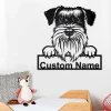Custom Standard Schnauzer Dog Metal Wall Art, Personalized Standard Schnauzer Name Sign Decoration For Room, Standard Schnauzer Home Decor