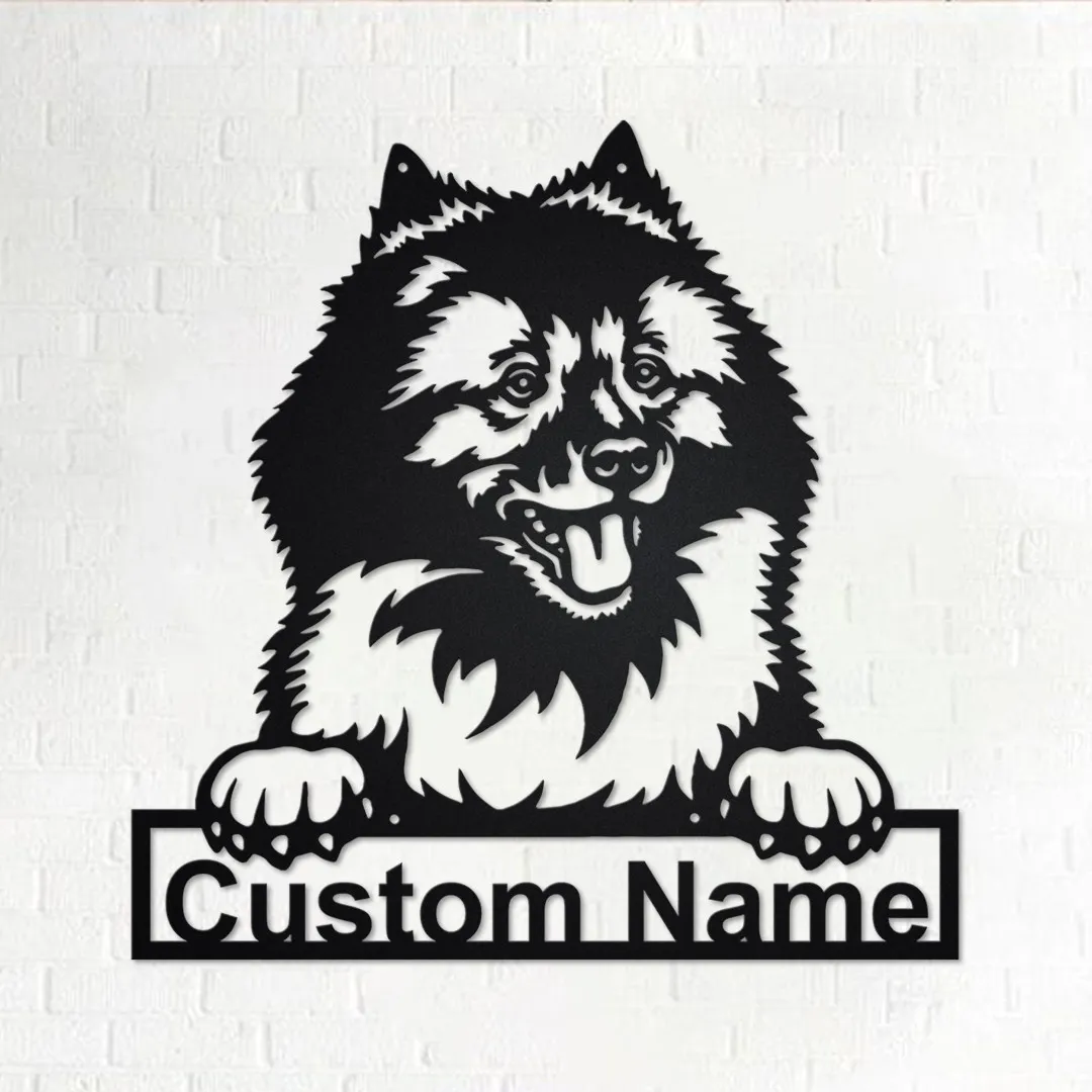 il_fullxfull.3478277799_1fzi.webp Custom Wolf Spitz Dog Metal Wall Art, Personalized Wolf Spitz Name Sign Decoration For Room, Wolf Spitz Home Decor,custom Dog,wolf Spitz Dog