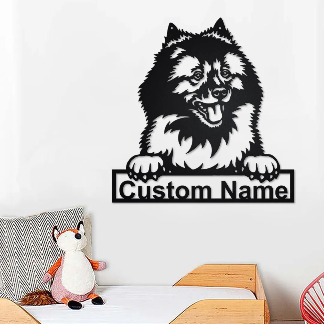 il_fullxfull.3478277803_sjvd.webp Custom Wolf Spitz Dog Metal Wall Art, Personalized Wolf Spitz Name Sign Decoration For Room, Wolf Spitz Home Decor,custom Dog,wolf Spitz Dog
