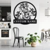 Custom Floral Chicken Metal Wall Art, Personalized Chicken Name Sign Decoration For Room, Chicken Farm Home Decor,custom Chicken,farmer Gift