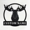 Custom Moose Head Metal Wall Art, Personalized Moose Head Name Sign Decoration For Room, Moose Head Home Decor, Custom Moose Head,moose Gift