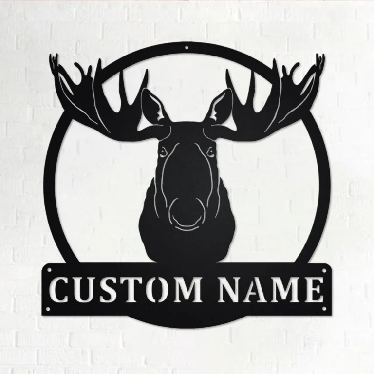 Custom Moose Head Metal Wall Art, Personalized Moose Head Name Sign Decoration For Room, Moose Head Home Decor, Custom Moose Head,moose Gift