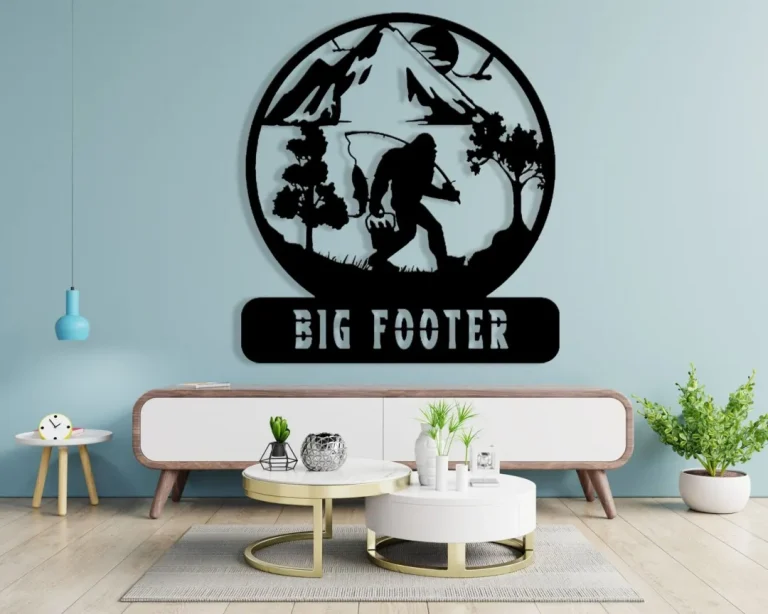 Big Foot Metal Sign - Personalized Metal - Family Name Metal - Metal Wall Art - Funny Sasquatch Sign - Front Porch Decor - Farmhouse Decor