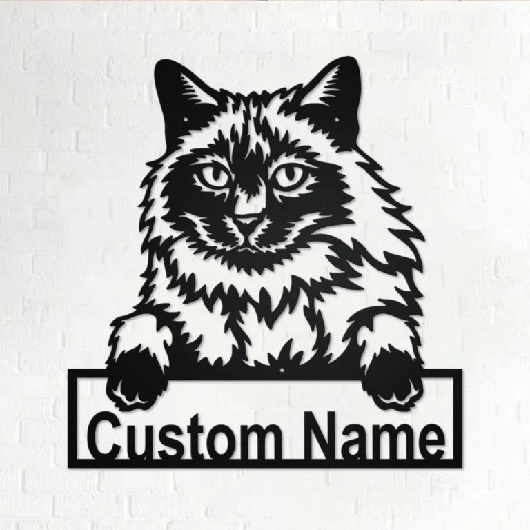 Custom Balinese Cat Metal Wall Art, Personalized Balinese Cat Name Sign Decoration For Room, Balinese Cat Home Decor, Custom Balinese Cat