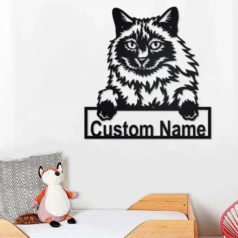 Custom Balinese Cat Metal Wall Art, Personalized Balinese Cat Name Sign Decoration For Room, Balinese Cat Home Decor, Custom Balinese Cat