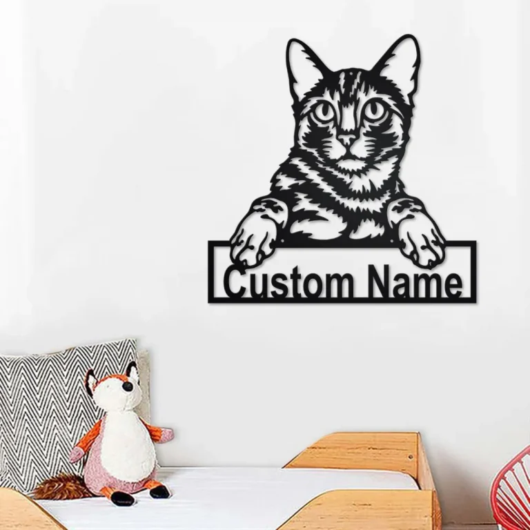 Custom Bengal Cat Metal Wall Art, Personalized Bengal Cat Name Sign Decoration For Room, Bengal Cat Home Decor, Custom Bengal Cat