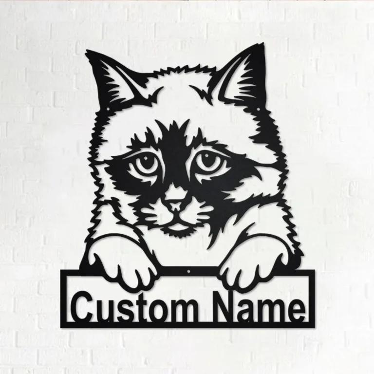 Custom Birman Cat Metal Wall Art, Personalized Birman Cat Name Sign Decoration For Room, Birman Cat Home Decor, Custom Birman Cat