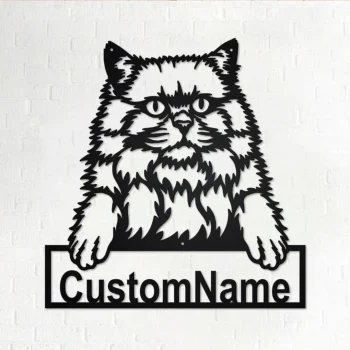 Custom British Longhair Cat Metal Wall Art, Personalized British Longhair Cat Name Sign Decoration For Room, British Longhair Cat Home Decor