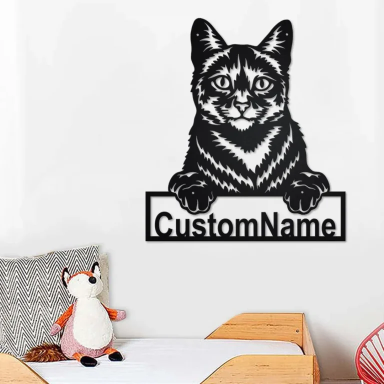 Custom Domestic Cat Metal Wall Art, Personalized Domestic Cat Name Sign Decoration For Room, Domestic Cat Home Decor, Custom Domestic Cat