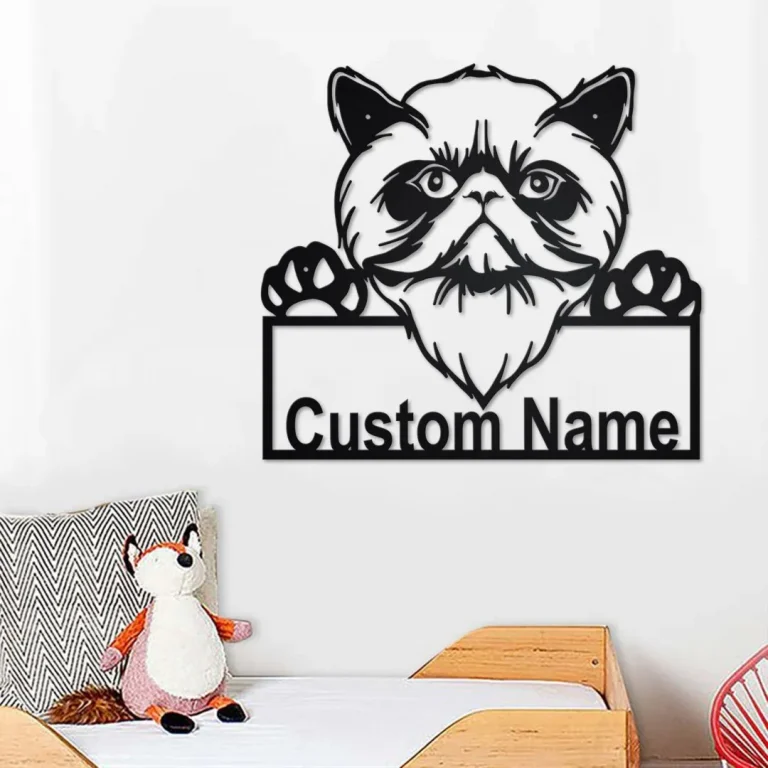 Custom Himalayan Cat Metal Wall Art, Personalized Himalayan Cat Name Sign Decoration For Room, Himalayan Cat Home Decor,custom Himalayan Cat