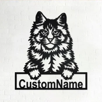 Custom Maine Coon Cat Metal Wall Art, Personalized Maine Coon Cat Name Sign Decoration For Room, Maine Coon Cat Home Decor,custom Maine Coon