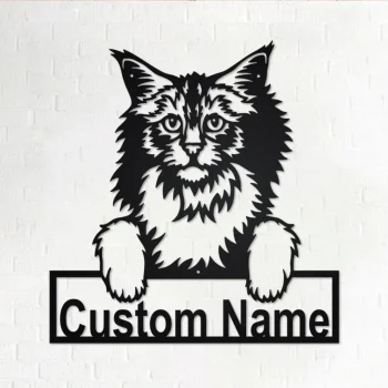 Custom Norwegian Forest Cat Metal Wall Art, Personalized Norwegian Forest Cat Name Sign Decoration For Room, Norwegian Forest Cat Home Decor