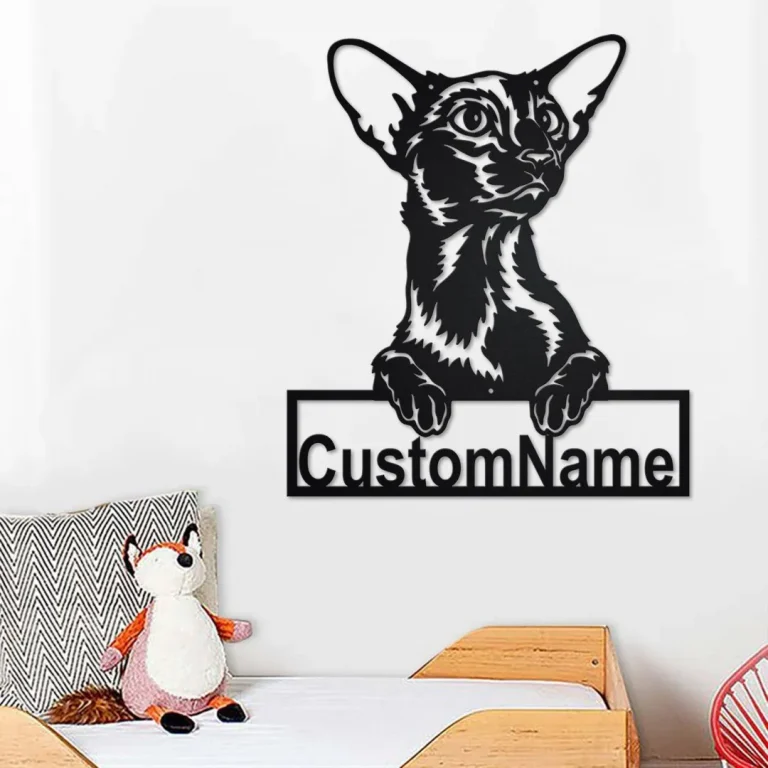 Custom Oriental Shorthair Cat Metal Wall Art,personalized Oriental Shorthair Cat Name Sign Decoration For Room,oriental Shorthair Home Decor