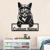 Custom Russian Blue Cat Metal Wall Art, Personalized Russian Blue Cat Name Sign Decoration For Room, Russian Blue Cat Home Decor, Custom Cat