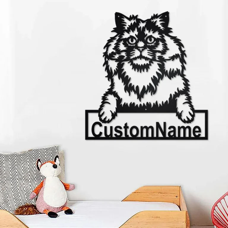 Custom Selkirk Rex Cat Metal Wall Art, Personalized Selkirk Rex Cat Name Sign Decoration For Room, Selkirk Rex Cat Home Decor, Custom Cat