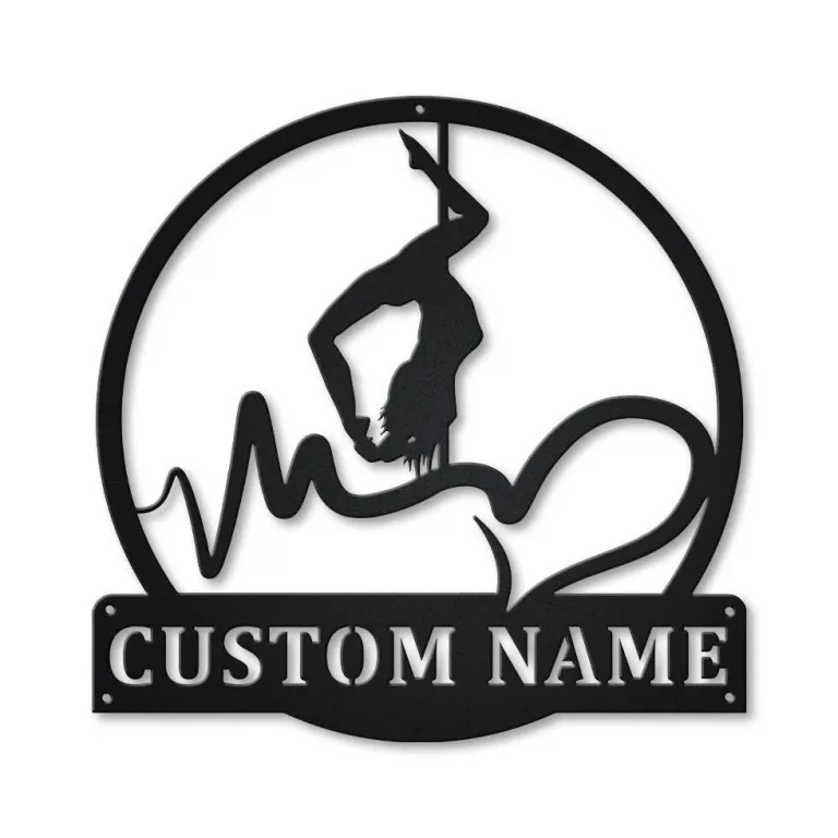 Personalized Pole Dance Monogram Metal Sign Art, Pole Dance Decor Decoration, Pole Dance Metal Sign, Housewarming Outdoor Metal