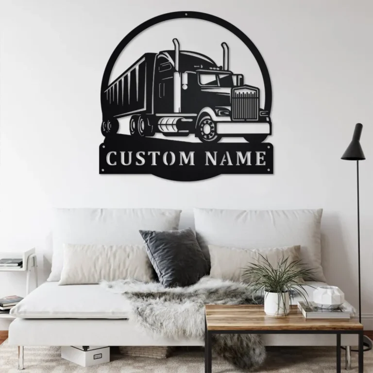 Custom Semi Truck Metal Wall Art, Personalized Truck Driver Name Sign Decoration For Room, Semi Truck Home Decor, Custom Truck,trucker Gift