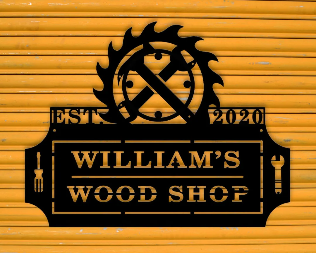 il_fullxfull.3509976201_ecgh.webp Personalized Garage Metal Sign - Metal Wall Art - Workshop Sign - Gifts For Men - Cabin Decor - Garage Decor - Man Cave Decor - Dad's Gifts