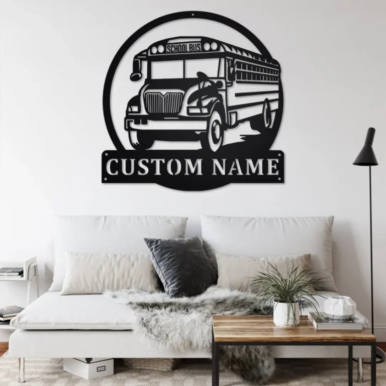 Custom School Bus Metal Wall Art, Personalized Bus Driver Name Sign Decoration For Room, School Bus Home Decor, Custom Bus Driver,school Bus