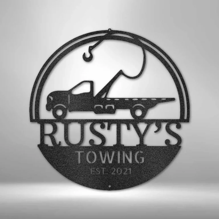 Tow Truck Monogram - Steel Sign