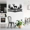 Custom Deer Hunting Frame Metal Wall Art, Personalized Deer Hunter Name Sign Decoration For Room,deer Hunting Metal Home Decor,custom Hunter